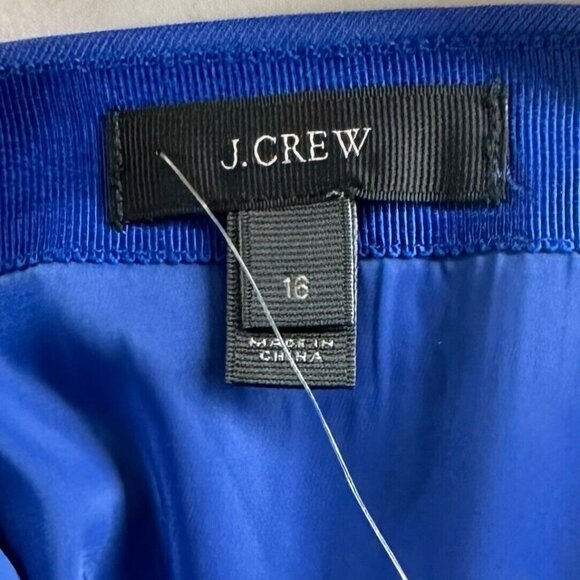 J.CREW Skirt Size 16 Pencil Straight Side Panel Vented Wool Blue Black - Picture 5 of 8